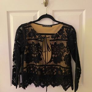 For Love and Lemons Gianna Crop Top in black- BNWT